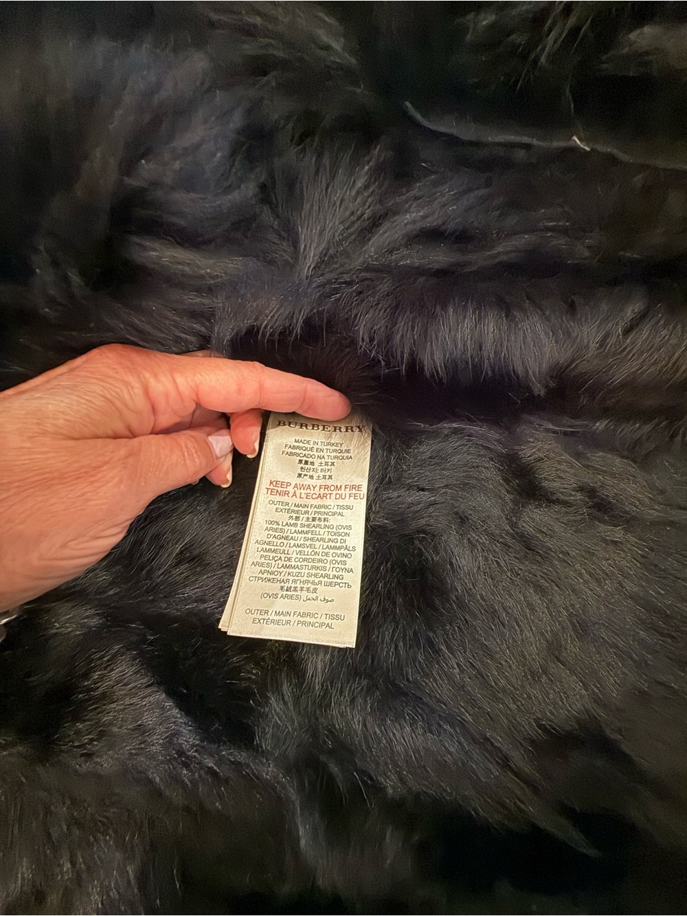 Burberry Black Shearling Trench Coat - Picture 9 of 10